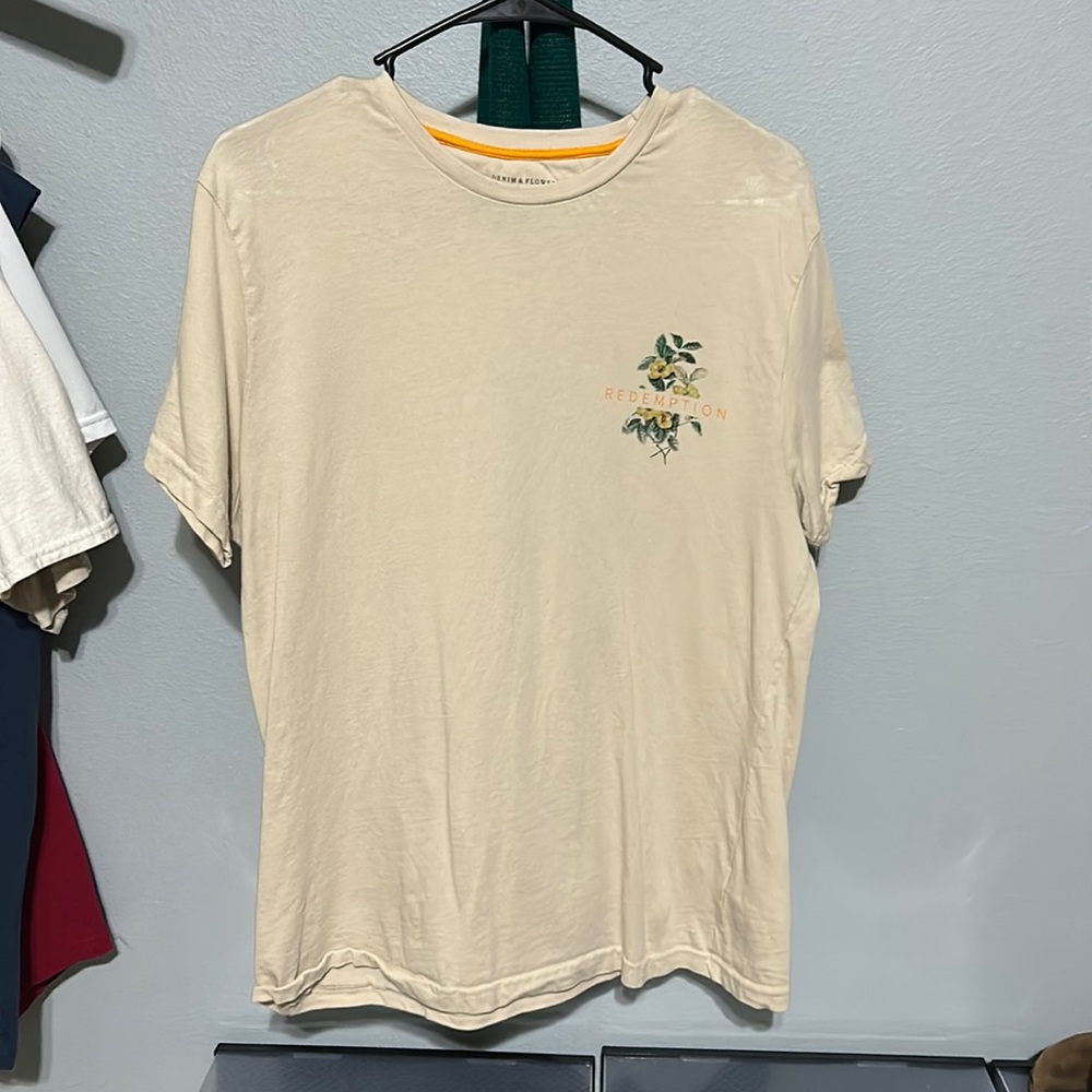 Denim and Flower T Shirt